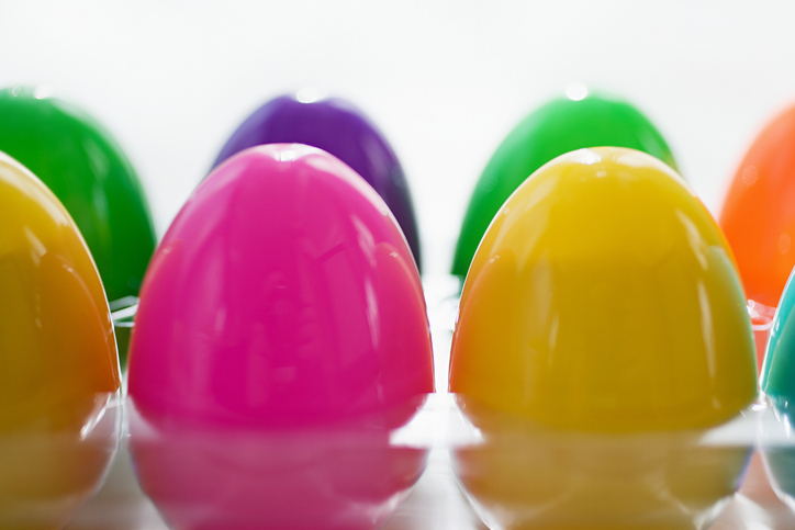 Plastic colored eggs