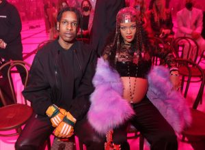 Rihanna and A$AP Rocky at the Gucci - Front Row - Milan Fashion Week Exquisite Gucci.