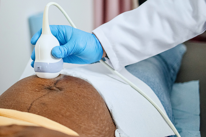 Close up of ultrasound scan during pregnancy