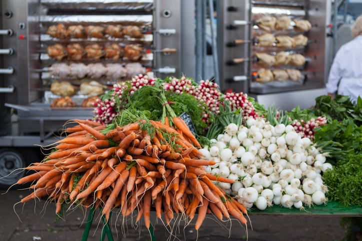 Vegetables and carrots at the farmer´s market