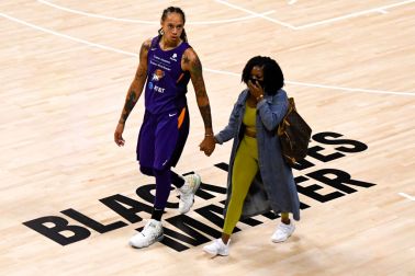 Cherelle Griner and Brittney Griner at thePhoenix Mercury v Dallas Wings