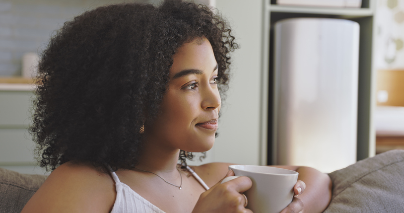 Beautiful black woman enjoying moments of joy