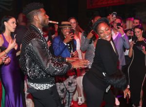Usher and Tiffany Haddish at Kevin Hart Celebrates his 40th Birthday at TAO in Los Angeles with LOUIS XIII Cognac and Rémy Martin