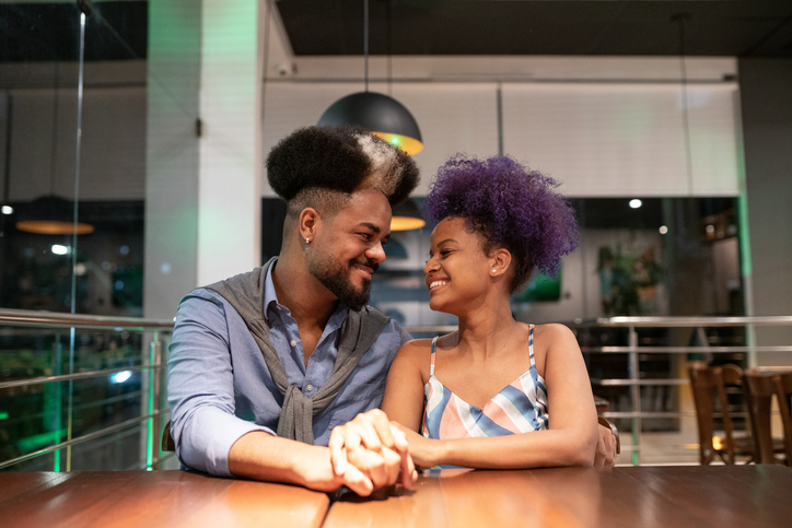 Couple enjoying romantic dinner