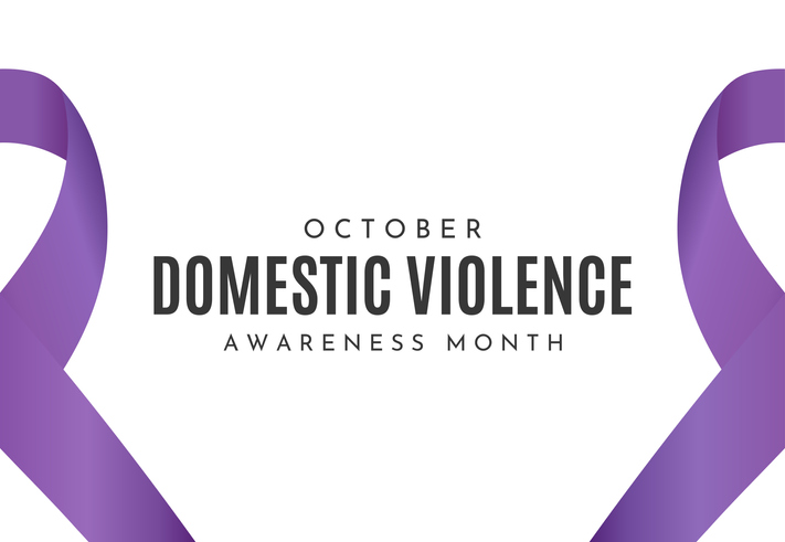 Domestic Violence Month background, October. Vector