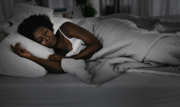 Young beautiful woman sleeping.