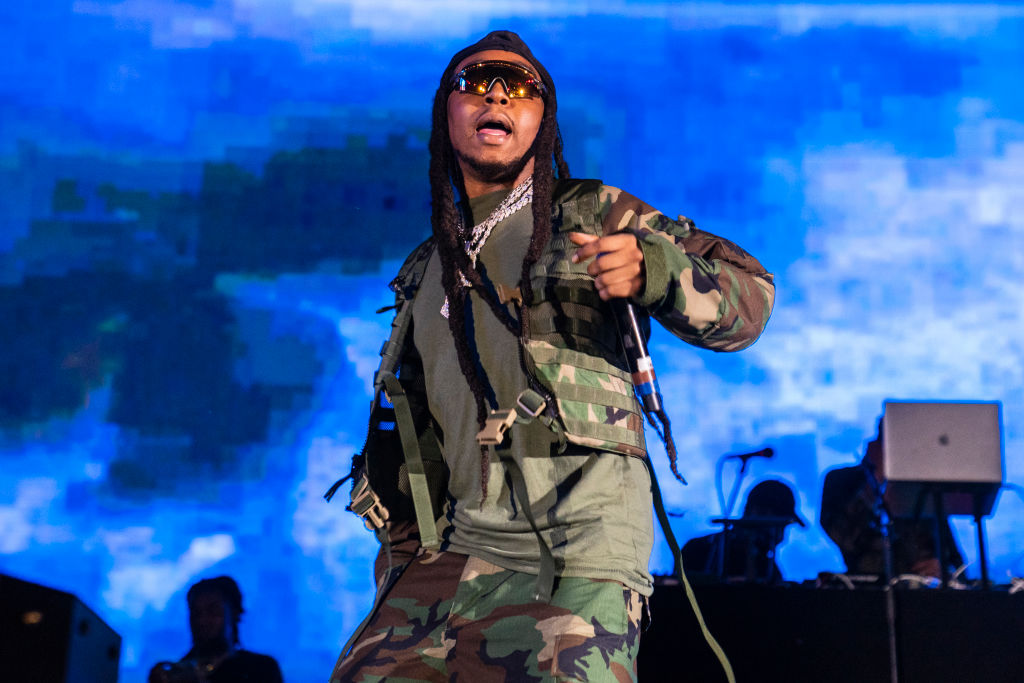 Takeoff performs at the Lil Weezyana 2022