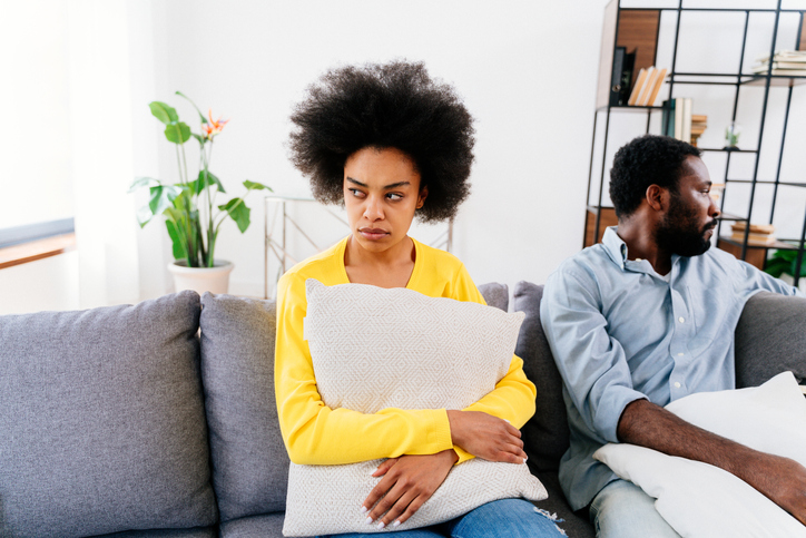 Afro american couple with relationship problems