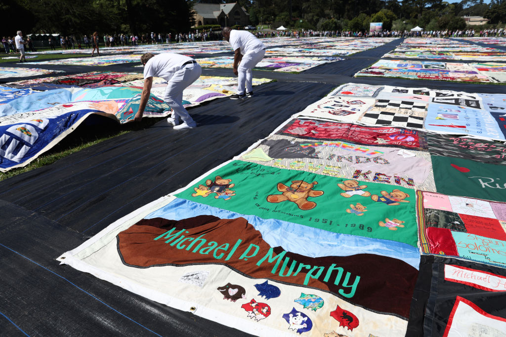3000 Panels Of The AIDS Memorial Quilt Displayed In Golden Gate Park on World AIDS Day