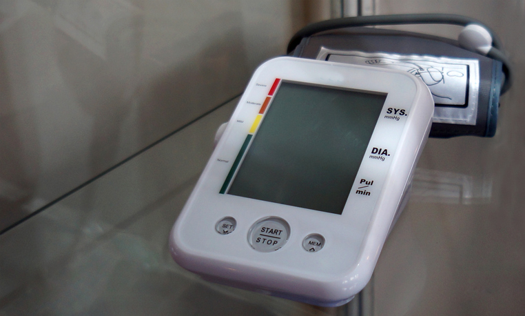 Close-up of Human blood pressure monitor