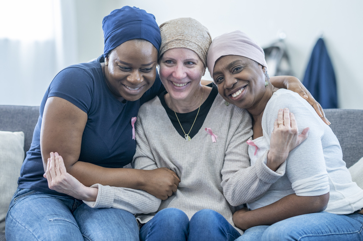 Women Showing Breast Cancer Awareness