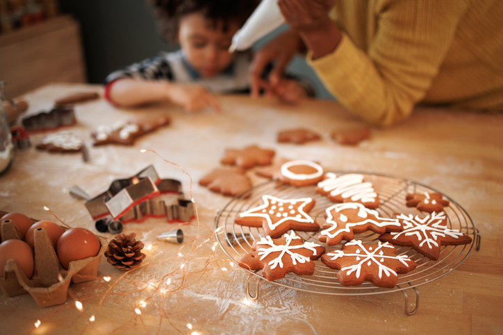 Putting final touch on our Christmas cookies