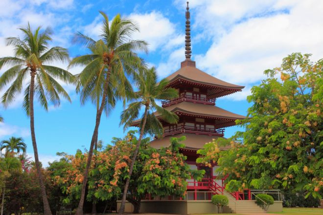 Hawaii, Maui, Lahaina, Jodo Mission, Japanese buddhist temple,