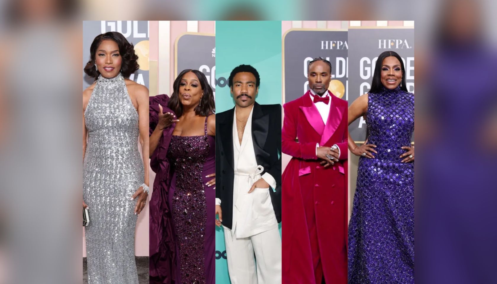 Golden Globe Fashion Collage