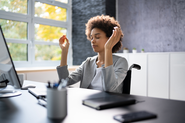 Healthy Yoga Meditation At Workplace meditating on fear of investing