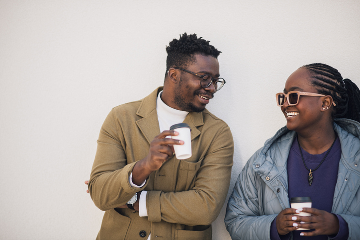 Portrait of a cute young black couple