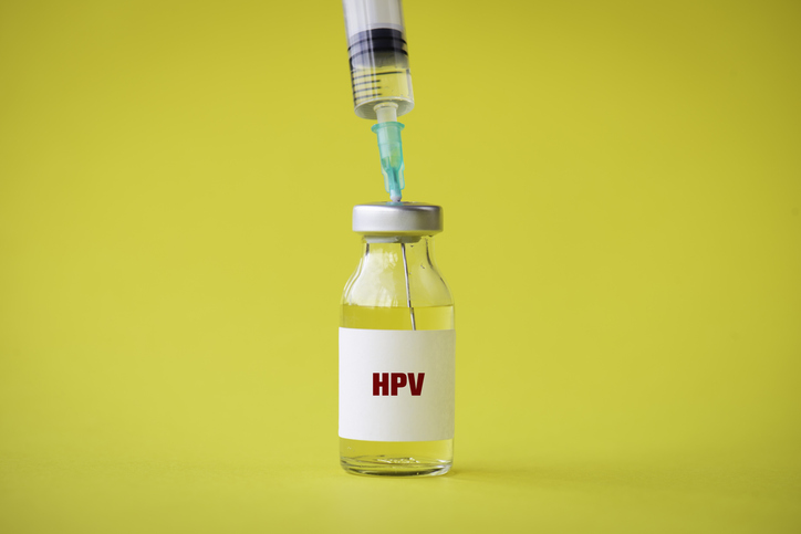 HPV Vaccine Glass Bottle and Syringe