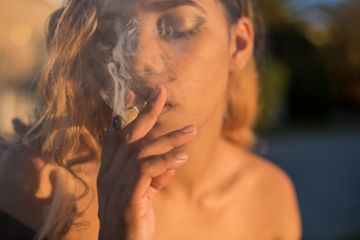 Close-up of woman smoking cigarette,Port Elizabeth,South Africa