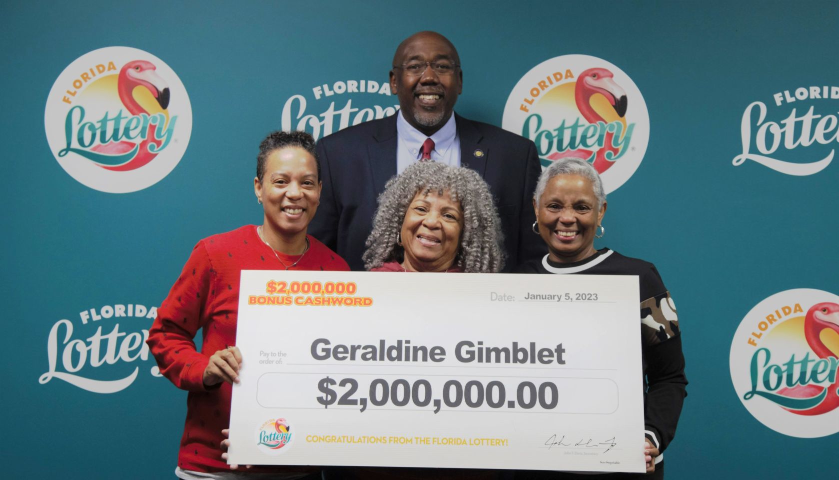 Geraldine Gimblet Florida Lottery daughter cancer life savings $2 million mother