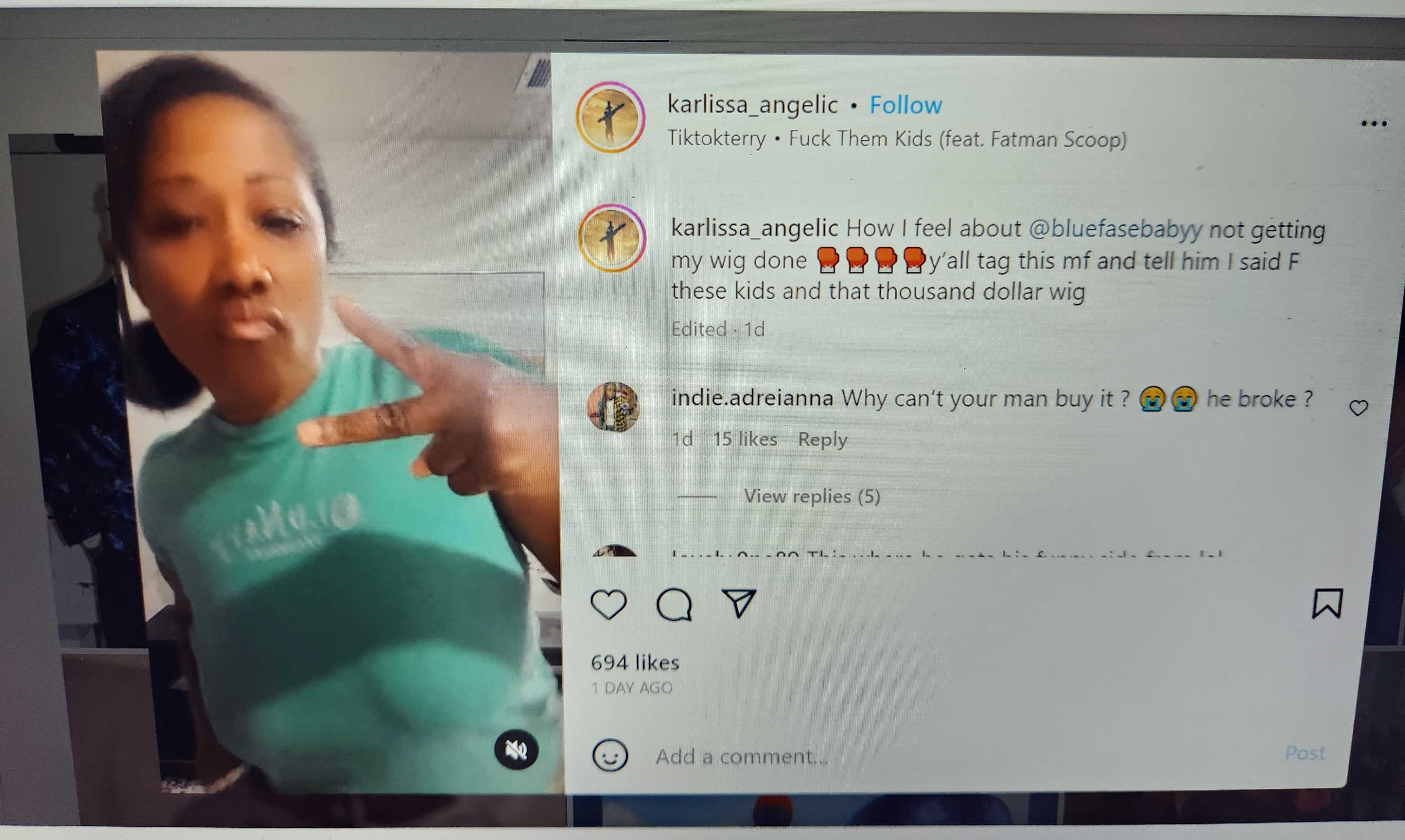 Blueface mother Karlissa Saffold Instagram