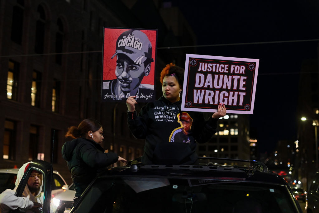 Damik Wright, Destinee Wright And Diamond Wright Attend A Protest For Their Brother Daunte Wright