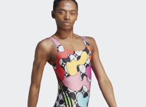 Adidas swimsuit pride month collection one-piece women ad commercial gay gender