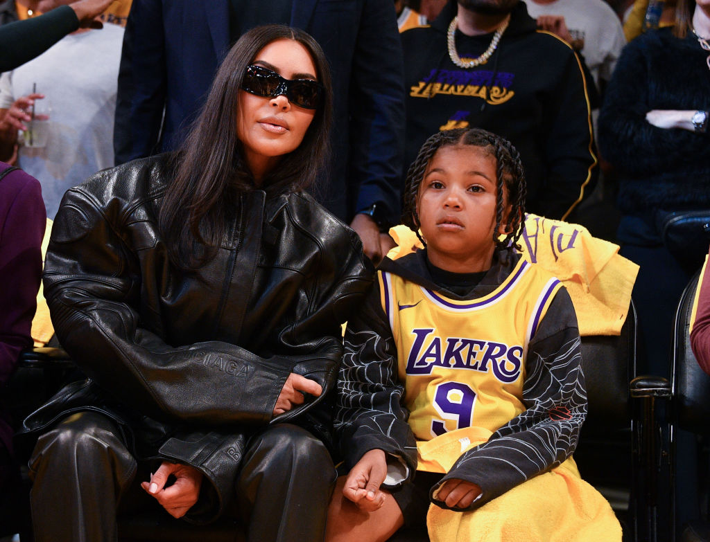 Saint West Kim Kardashian middle finger