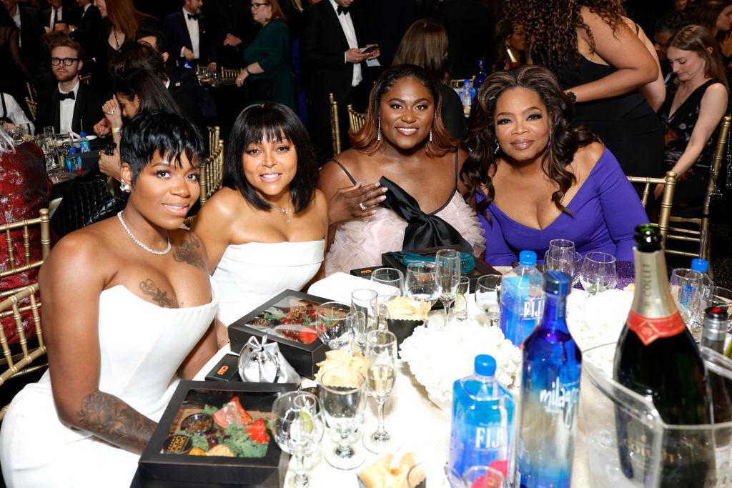 food, event, Taraji P. Henson, Critics Choice Awards, The Color Purple, cast, bag, pizza