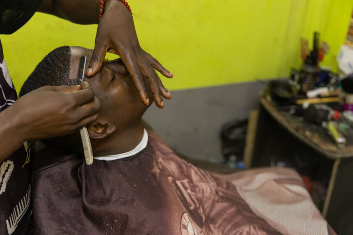 video, viral, look, bald, man, hair, internet, client, barber, hair transformation