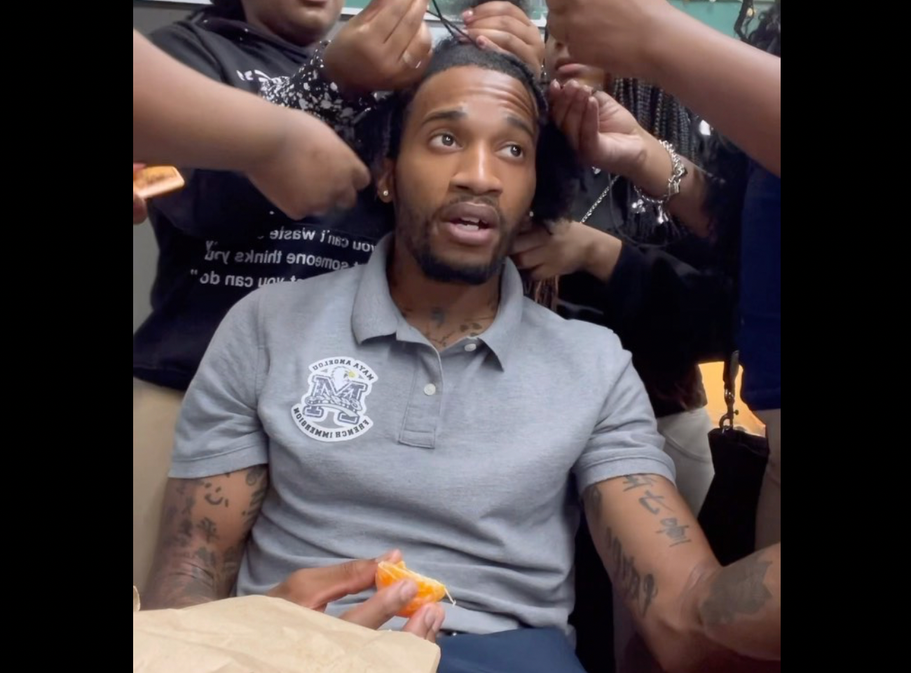 JaQ Lee, middle school, braids, class, instagram, Black teacher