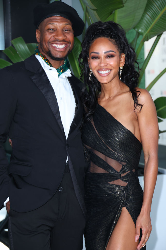Jonathan Majors and Meagan Good Show PDA at Black Hollywood Event