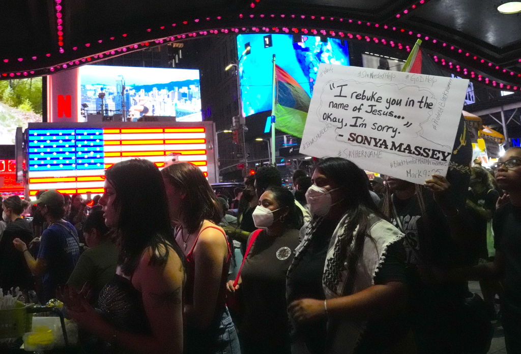 Protest in New York for Sonya Massey killed by police in Illinois