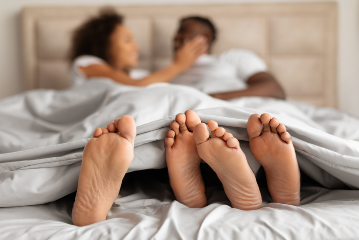 Unrecognizable Young Black Couple Making Love Enjoying Intimacy In Bed - vasovagal syncope, sand, shower, beach, Reddit, sex
