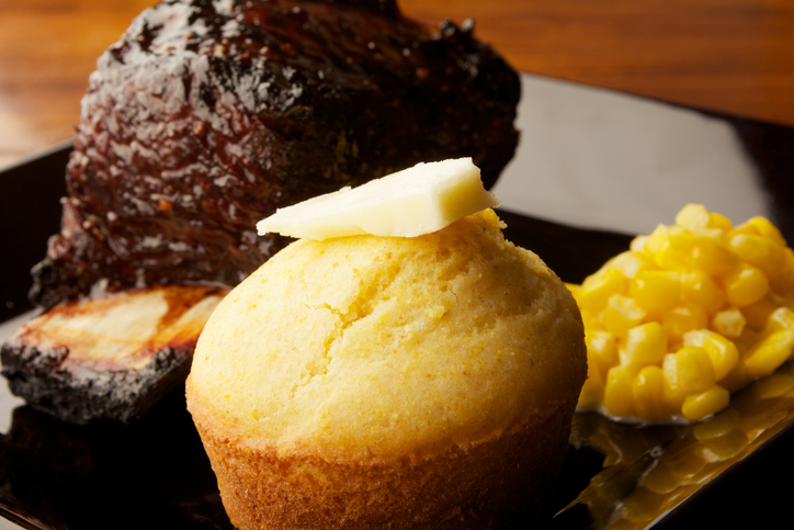 Sweet Cornbread with Ribs and Corn.