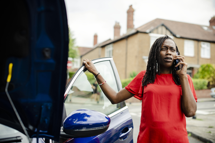 Woman calling for help as her car broke down