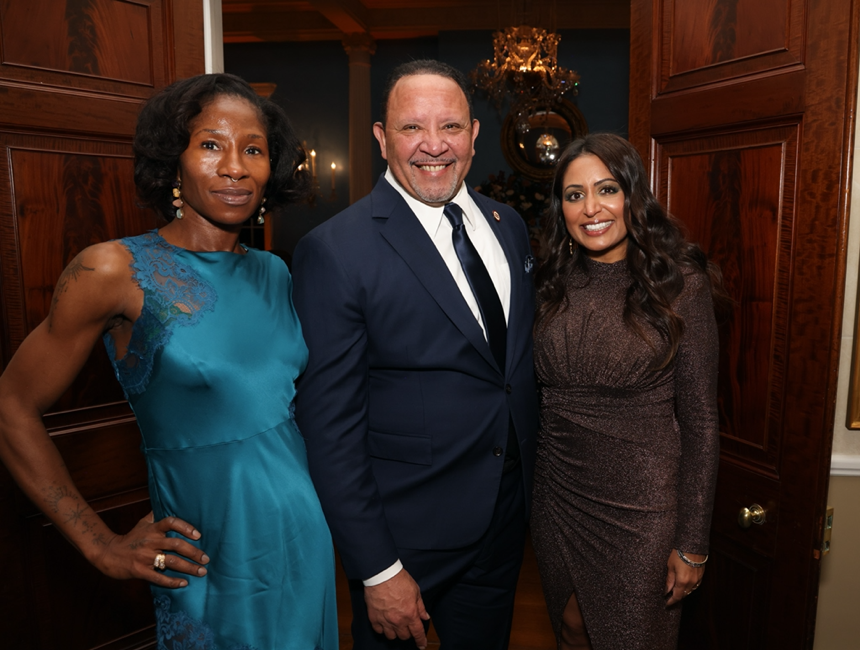 L-R) Director of Public Engagement of the Gracie Mansion Conservancy, Chioma Ohakam; Key to the City honoree, President and CEO of the National Urban League Marc H. Morial; and Executive Director of the Gracie Mansion Conservancy, Rhonda Binda pose for a photo at the Gracie Mansion Conservancy Annual Benefit Gala on Monday, November 18th 2024.