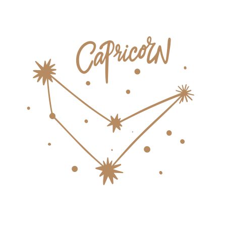Illustration of Capricorn Zodiac Sign along with its related Constellation design element