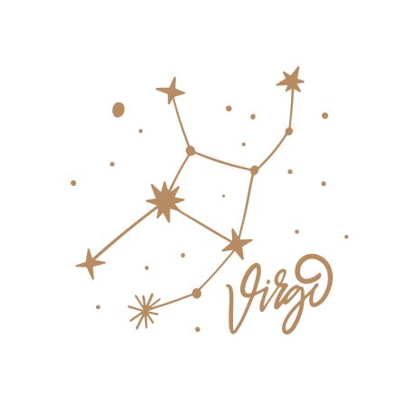 An Artistic Illustration of the Virgo Constellation Featuring a Stunning Starry Design