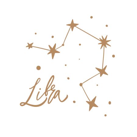 The Libra Zodiac Symbol features a beautiful design incorporating the Star Constellation