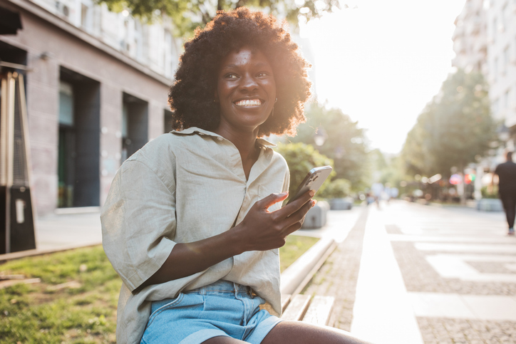 Young woman exploring city