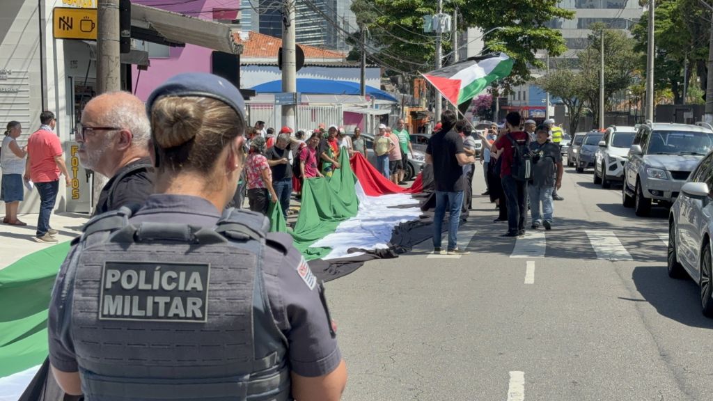 Demonstration in Sao Paulo condemning the Israeli attacks in Gaza