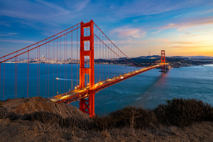 Golden Gate Bridge San Francisco Sunset View