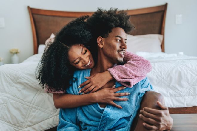 Young couple in bed