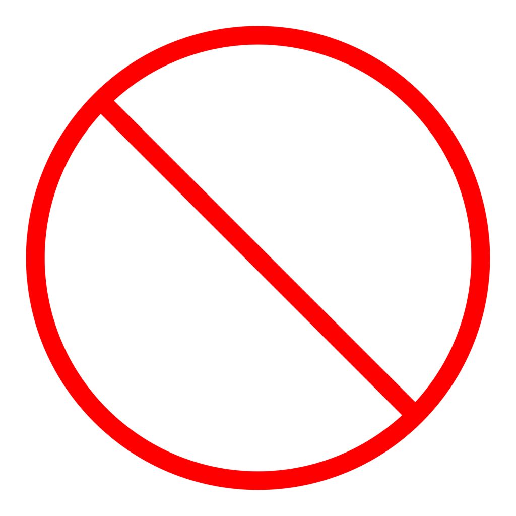 Bold red prohibition sign indicating no entry or forbidden. This universal symbol of restriction is ideal for warnings, safety, or disallowed actions in modern design and digital interfaces
