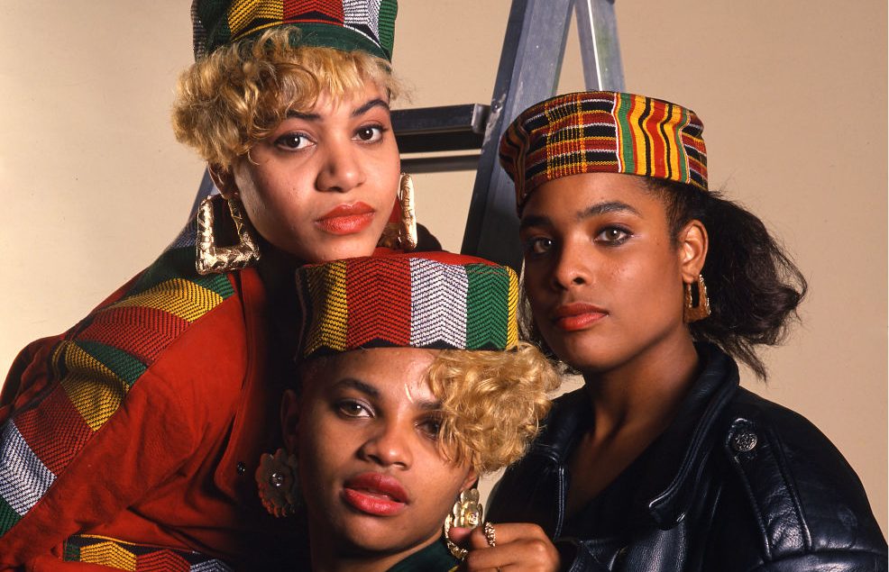 American hip hop trio Salt-N-Pepa (Cheryl James, Cheryl Wray, Sandra Denton)...
