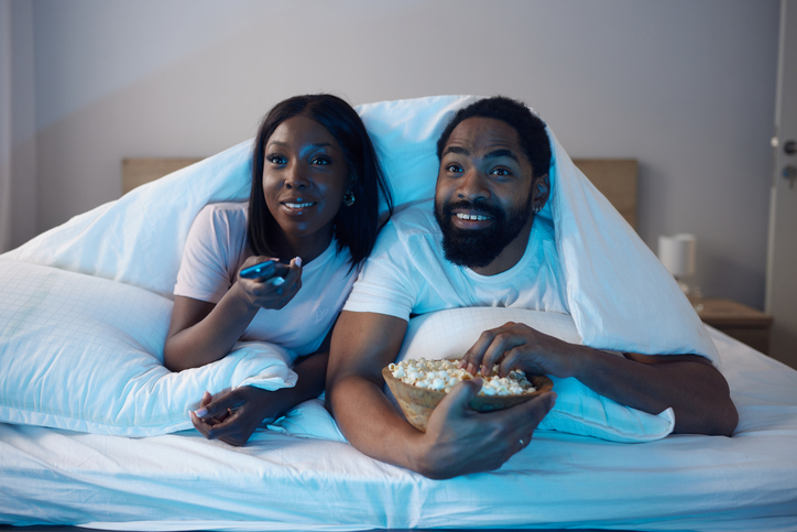 Movie night in the bedroom!