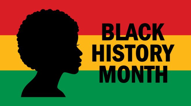 Black History Month poster with woman face vector illustration