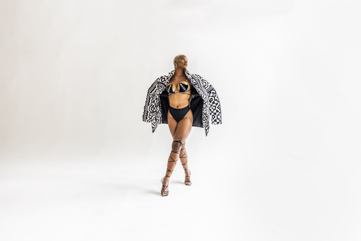 Studio portrait of fashionable female professional dancer