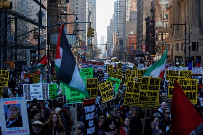 NYC Protest After U.S. And Israel Attack Iran
