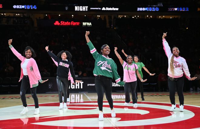 Celebrities Attend New York Knicks v Atlanta Hawks